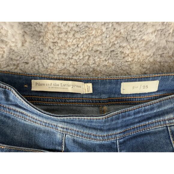 Anthropologie Pilcro Letterpress Sz 25 High-Rise Jeans Cropped Bootcut Side Zip - Picture 11 of 13